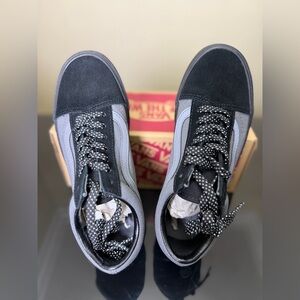 Vans “Old Skool” Reflective Casual Kids Shoes - Black and Gray